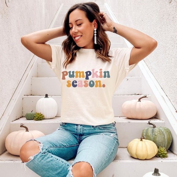 NEW Womens Pumpkin Season Graphic Tee - Unisex Fit - Picture 1 of 5